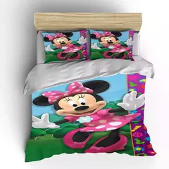 Mickey e Minnie Conjunto de cama para crianças, Fluffy Cartoon Comforter Cover, US Twin Bedclothes, Queen Size, macio, bebê, 3pcs na internet