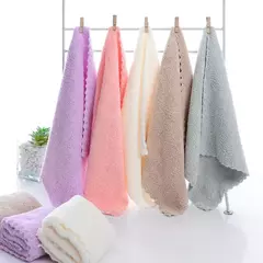 Toalha de rosto de veludo coral Absorvente de microfibra Toalha de mão quadrada de alta densidade Toalhetes de limpeza rápida Suprimentos de lenço limpo