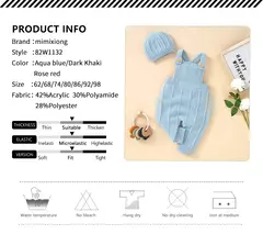 Bebê meninos e meninas sem mangas macacão de malha, recém-nascido infantil Netural Strap macacões, conjuntos de criança, chapéus roupas, moda - loja online