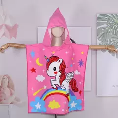 Imagem do Toalha de banho com capuz Quick Dry para crianças, roupão Quick Dry, toalhas de poncho para desenhos infantis, coberturas de microfibra, 80-130cm