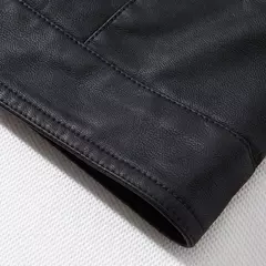 Falso PU couro moto jaqueta dos homens, casacos masculinos, outwear, preto, marca