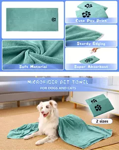 Toalhas de secagem rápida para cães e gatos, absorvente de água, pano de limpeza para animais de estimação, loja de animais de estimação, suprimentos de toalha de banho para animais de estimação - Wolf Magazine