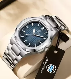 PENGAGAR-Relógio de quartzo quadrado de aço inoxidável masculino, relógio de luxo, relógio masculino impermeável, data luminosa, novo, 2022 - comprar online