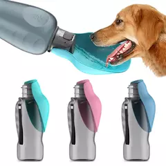 Garrafa de água portátil para cães grandes, 800ml, para animais de estimação, viagens ao ar livre, caminhadas, tigela dobrável, suprimentos para golden retriever