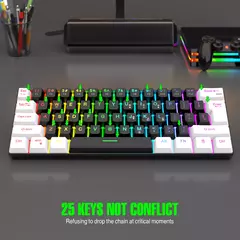 RGB Backlight Wired Mini Teclado Gaming, Ultra Compacto, Impermeável, Pequeno Compacto, 61 Teclas, Fit para PC, Mac Gamers, 60% na internet