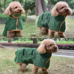 Roupão de banho para animais de estimação, toalha de secagem rápida, absorvente de microfibra, macio, toalha ajustável, casaco de preparação para cães pequenos, médios e grandes - Wolf Magazine