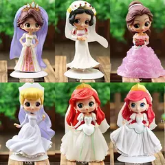 Disney q posket jasmim princesa branca de neve belle ariel cinderela anna elsa mulan tinkerbell bolo topper presente das crianças