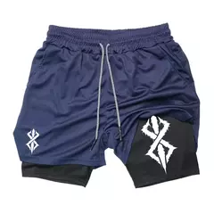 Calções Atléticos Masculinos de Verão, Secagem Rápida, Respirável, Ginásio, Treino, Corrida, Performance, Impressão com Bolso para Celular, 2 em 1 na internet