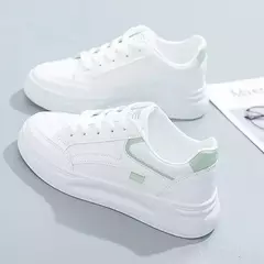 Tênis de plataforma respirável para mulheres, tênis casual para mulher, sola grossa, branco, primavera, outono, feminino, corrida, moda na internet