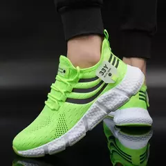 Homens Casual Sport Shoes Respirável leve Sneakers Outdoor Mesh Preto Running Shoes Athletic Jogging Tenis Walking Shoes - comprar online
