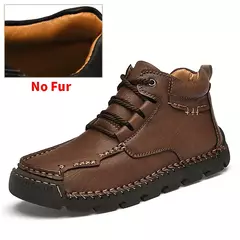 Jahseh novo couro botas de inverno com pele botas de tornozelo homens lazer mant - loja online