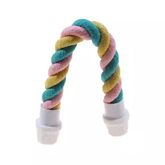 Imagem do Papagaio pássaro em pé brinquedos corda de algodão brinquedo colorido mastigar poleiros para pássaro balanço arnês gaiola brinquedo para animais de estimação papagaio escalada brinquedos