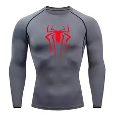 Camiseta masculina de segunda pele correndo, esportes de proteção solar Fitness Rashgarda, mangas compridas MMA, camisa de compressão, roupas de treino - Wolf Magazine