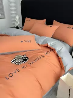 Conjunto de cama de algodão egípcio com lençol, capa de edredão, fronhas, roupa de cama, rei, rainha, duplo, duplo, luxo nórdico - Wolf Magazine