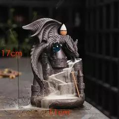 Handmade cerâmica incenso queimador, Retro Zen incenso vara titular, Dragon Cachoeira, Backflow Censer, Sala de estar artesanato ornamento - comprar online