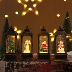 Retro Quadrado Papai Noel LED Night Light, Luzes de vento, Enfeites De Árvore De Natal, Presente De Decoração De Casa - loja online