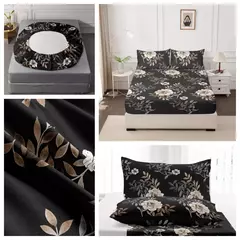 Imagem do Capa de cama para quarto, 3 peças, conjunto de lençóis estampados (um lençol e duas fronhas) Una Sábana Y Dos Fundas De Almohada
