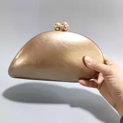 Oval Irregular Pérola Acrílico Box Evening Bag, Senhoras Designer De Luxo Bolsas, Festa De Casamento, Handmade Bolsas, Branco, Novo