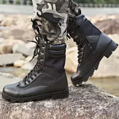 Ankle Boots de couro para homens, Sapatos de caminhada ao ar livre, Desert Combat Boots, Sapatos de segurança do trabalho