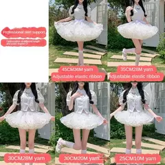 Anágua com babados multi-camadas para mulheres, saia bolha fofa, saia crinolina, sem aro, sem desossada Lolita Puffy Mini Skirt - loja online