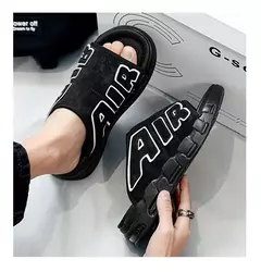 Chinelos esportivos antiderrapantes masculinos, chinelos com design de almofada de ar, escorregador macio, verão, novo - loja online