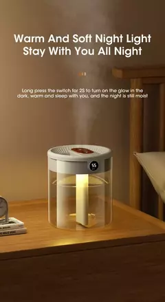 Niye-2L Umidificador de ar duplo, exibição de umidade, grande capacidade, aroma, difusor de óleo essencial para quarto, venda quente - Wolf Magazine