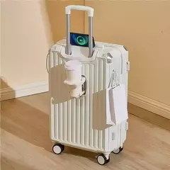 Mala de alumínio do curso do quadro, portador de bagagem, caixa do trole, cabine de transporte, 20 "24" 28";;VERDADEIRO;;"A09White suitcase,28 Inch - comprar online