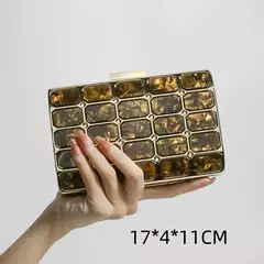 Imagem do Bolsa de ombro acrílica com corrente transversal para mulheres, embreagem noturna, carteira de casamento alta qualidade, design de luxo, moda