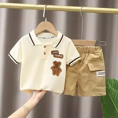 IENENS-Conjuntos de roupas infantis para bebês, camisa polo e shorts de manga curta, roupas casuais infantis para meninos, verão na internet