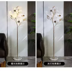 Ginkgo Leaf Lâmpada de assoalho decorativa para sala de estar, lâmpada vertical nórdica, lâmpada de cabeceira simples, personalidade criativa, moderna - loja online