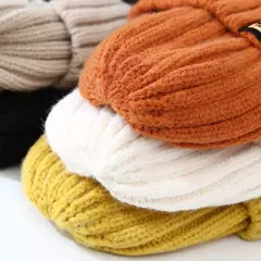 Gorros de tricô unissex para homens e mulheres, monocromático, macio crochê de lã, tampas de inverno quentes - loja online