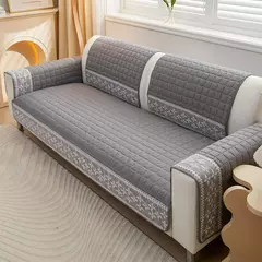 Anti-derrapante tampa do sofá com floco de neve decoração do laço, waffle cobertor acolchoado, sofá tampa do assento, sala de estar moderna, 4 temporada, 1pc - comprar online
