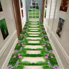 Tapete longo antiderrapante para corredor, tapetes modernos, caminho do jardim v - Wolf Magazine