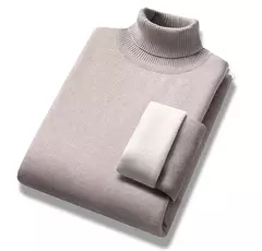 Pulôver de gola alta masculino, gola alta, velo, quente, slim fit, suéter casual, jumper monocromático, tendência de inverno, 4XL - loja online