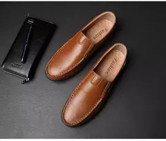 Couro de vaca natural masculino mocassins de couro genuíno italiano, sapatos de vestido masculino, calçado formal, casual, marca, venda - Wolf Magazine