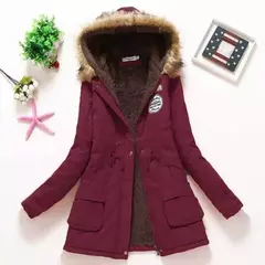 Casaco fino acolchoado de algodão para mulheres, parkas com capuz casual, sobretudo quente acolchoado, outono e inverno, 2023, 2023, emboridery, novo - loja online
