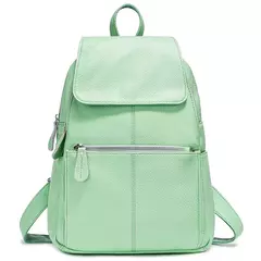 Mochila Zency-Anti-Roubo de Couro Feminina, Mochila de Grande Capacidade, Bolsa Designer de Viagem, Couro Branco, Qualidade, Elegante, A ++ - loja online
