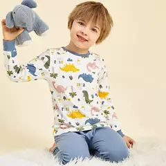 Conjuntos de pijamas de algodão de manga comprida infantil, para crianças, meninos, meninas, novo, outono, 2, 4, 5, 6, 8, 12, 14 anos - Wolf Magazine