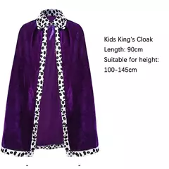 Adulto crianças capa rei príncipe cosplay traje coroa xale pai-filho atividade festa desempenho traje manto de halloween