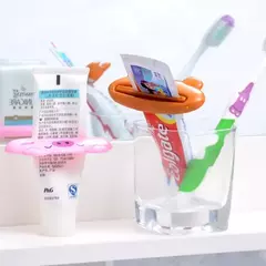 Dispensador plástico fácil do dentífrico para o banheiro home, espremedor animal do dentífrico, suporte do rolamento, tubo da pasta do dente, 1 Pc - Wolf Magazine