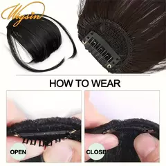 Wigsin clipe sintético em franja de ar extensões de cabelo curto em linha reta peruca para mulheres uso diário acessórios para o cabelo - Wolf Magazine