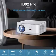 Thundeal td92pro nativo 1080p projetor 4k wifi android projetor td92 pro smart tv jogo de cinema em casa projetor de vídeo portátil na internet