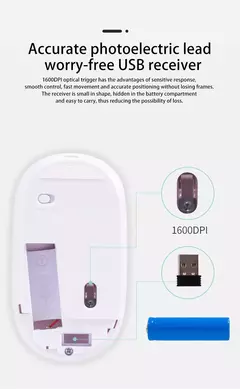 Imagem do Xiaomi-Mouse sem fio compatível com Bluetooth, Ratos silenciosos 2.4G, DPI ajustável, Design ergonômico, USB recarregável, jogos, escritório