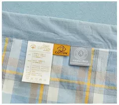 Colcha nórdica de algodão puro para verão, colcha individual lavada com xadrez, edredom de grampo longo para cama de casal queen