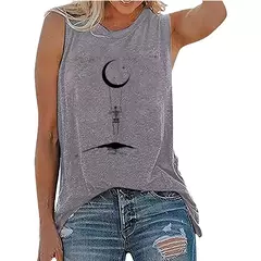 Seeyoushy-Camisetas femininas com estampa de esqueleto, gola redonda, camiseta solta de verão, tops sem mangas 90s, viagem pelo espaço, engraçado, novo