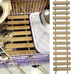 Gato ponte para gatos gaiola sisal corda de madeira escada móveis para animais de estimação gatinho passo scratcher post gatinho brinquedos árvore vários tamanhos na internet