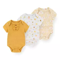 Imagem do Kiddiezoom-Unisex Four Seasons Cartoon Bodysuits, Soft Cute infantil Onesies roupas, Baby Shower Gift, menino e menina, 3 pcs por lote