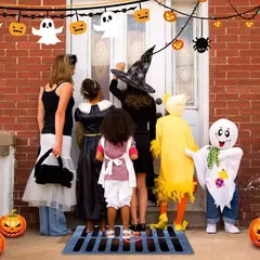 VIKAMA Halloween 3D Visual Palhaço Tapete, tapete de filme de terror, Home Decor, interior e exterior Capacho