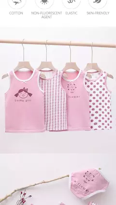 Conjuntos de regatas infantis para desenhos animados, colete gola redonda de algodão, tops de strappy, cuecas boxer shorts, roupas infantis, verão, 3 a 8 anos, meninas, 2020 na internet