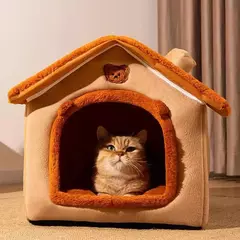 Casa dobrável para animais de estimação, ninho removível para cachorros, lavável, casa macia para dormir para cães extra pequenos e gatos pequenos e médios